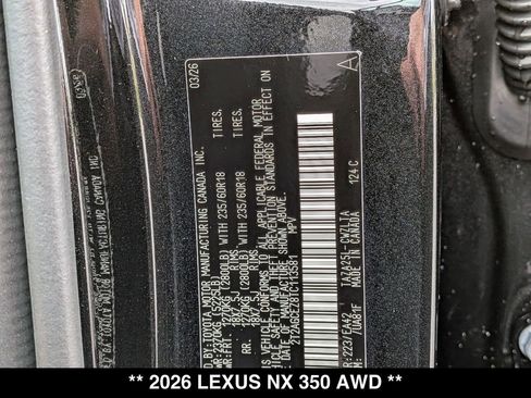 New 2026 Lexus NX 350 AWD w/ Accessory Package (2T) image 19