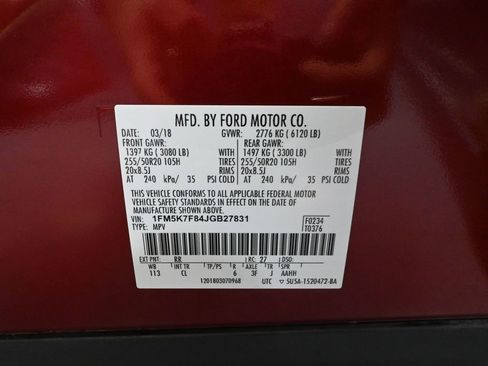 Used 2018 Ford Explorer Limited w/ Equipment Group 301A FWD image 54
