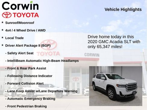 Used 2020 GMC Acadia SLT w/ Driver Alert Package II AWD/4WD image 7