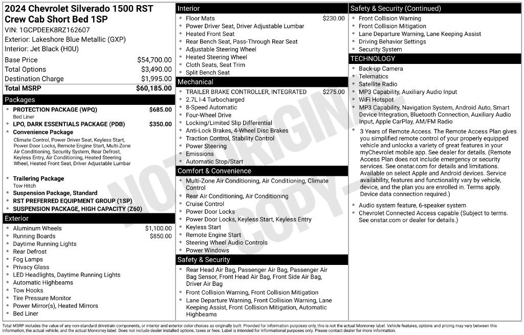 Certified 2024 Chevrolet Silverado 1500 RST w/ Protection Package AWD/4WD image 7