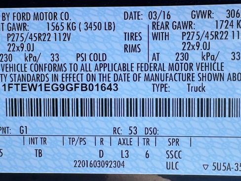Used 2016 Ford F150 Limited w/ Trailer Tow Package AWD/4WD image 10