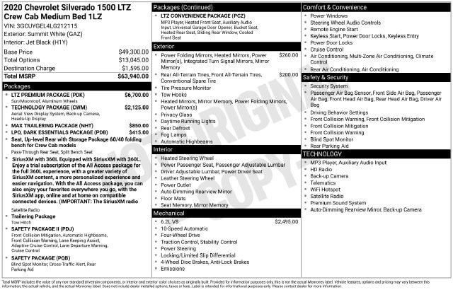 Used 2020 Chevrolet Silverado 1500 LTZ w/ LTZ Premium Package AWD/4WD image 33