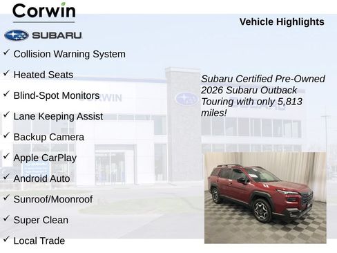 Certified 2026 Subaru Outback Touring AWD/4WD image 9