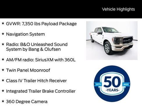 Certified 2023 Ford F150 Platinum w/ Equipment Group 701A High image 11