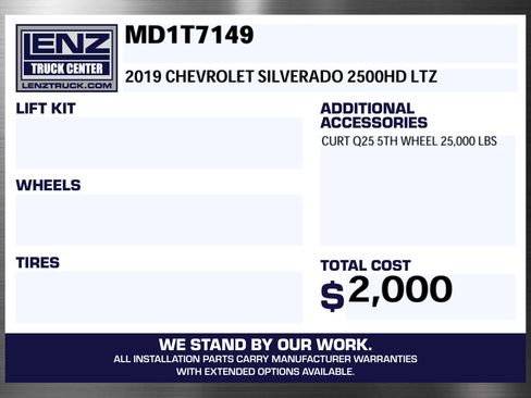 Used 2019 Chevrolet Silverado 2500 LTZ w/ Duramax Plus Package AWD/4WD image 2