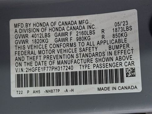 Certified 2023 Honda Civic EX image 41