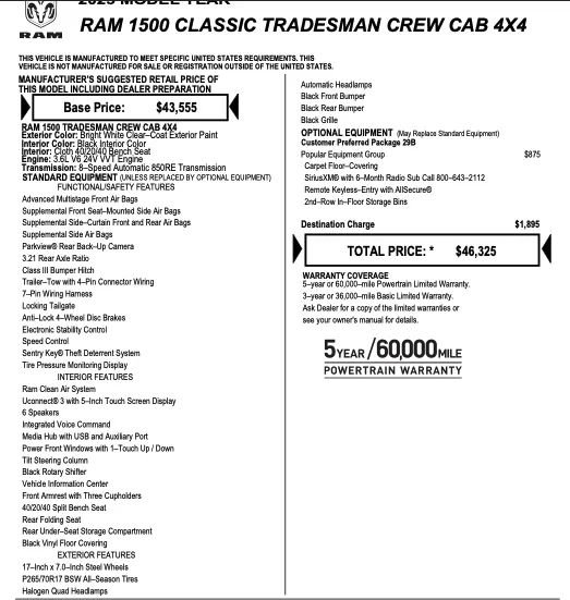 Used 2023 RAM 1500 Tradesman w/ Popular Equipment Group AWD/4WD image 2
