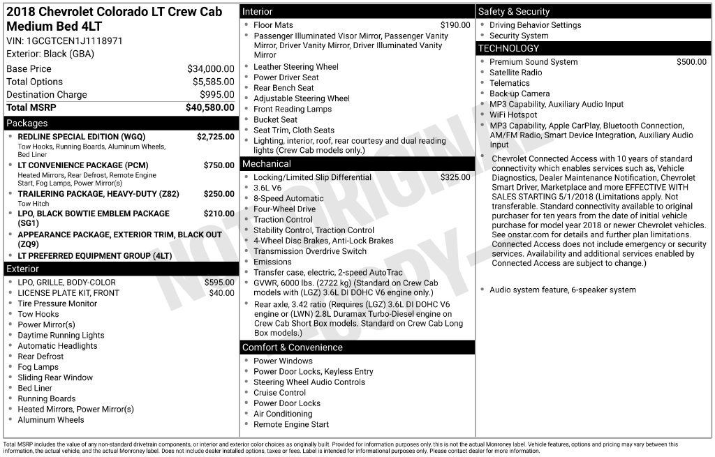 Used 2018 Chevrolet Colorado LT w/ Redline Special Edition AWD/4WD image 3