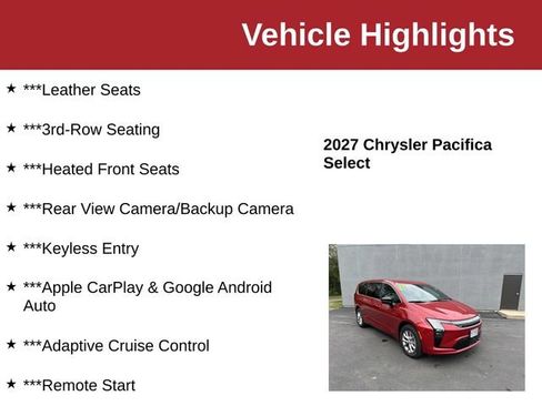 Used 2027 Chrysler Pacifica Select AWD/4WD image 10