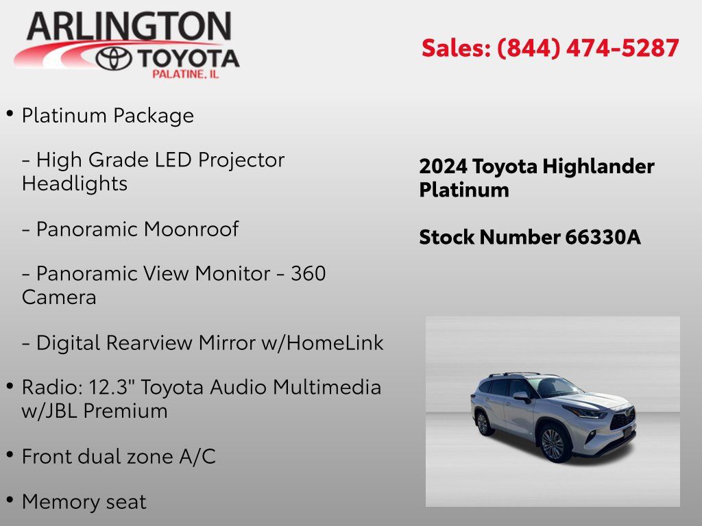 Used 2024 Toyota Highlander Platinum AWD/4WD image 2