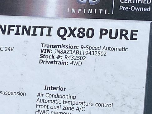 Certified 2026 INFINITI QX80 Pure w/ Cargo Package AWD/4WD image 36
