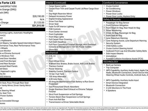 Used 2023 Kia Forte LXS FWD image 3