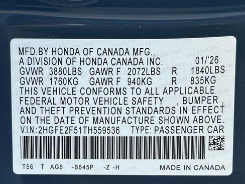 New 2026 Honda Civic Sport image 19