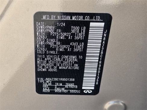 Certified 2024 INFINITI QX80 Sensory image 25