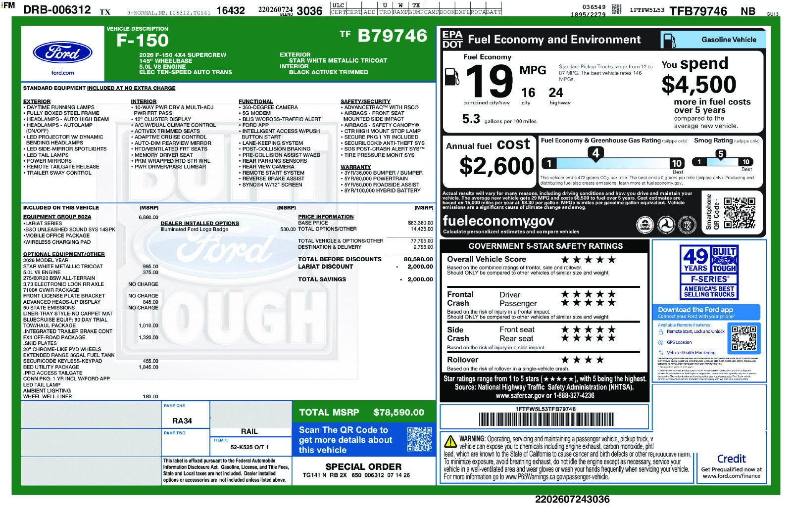 New 2026 Ford F150 Lariat w/ Equipment Group 502A High AWD/4WD image 27
