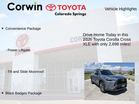 Used 2026 Toyota Corolla Cross XLE w/ Convenience Package AWD/4WD image 8