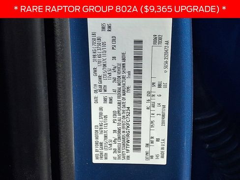 Used 2019 Ford F150 Raptor w/ Equipment Group 802A Luxury AWD/4WD image 28