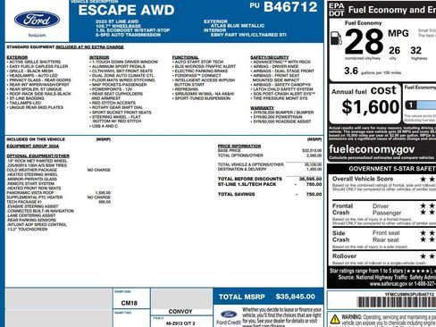 Used 2023 Ford Escape ST-Line w/ Tech Pack #1 image 2