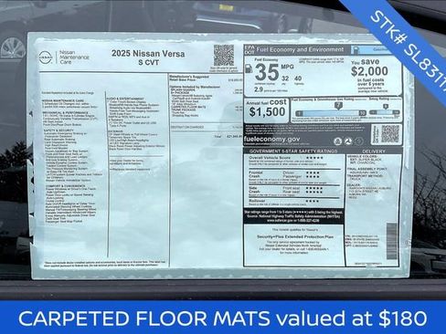 New 2025 Nissan Versa S w/ S Plus Package image 5