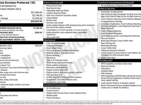 Certified 2022 Buick Envision Preferred w/ Sport Touring Package FWD image 33