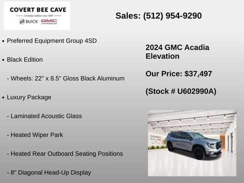 Used 2024 GMC Acadia Elevation w/ Black Edition AWD/4WD image 7