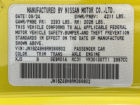 Used 2024 Nissan Z Performance w/ Floor Mat Package RWD image 66