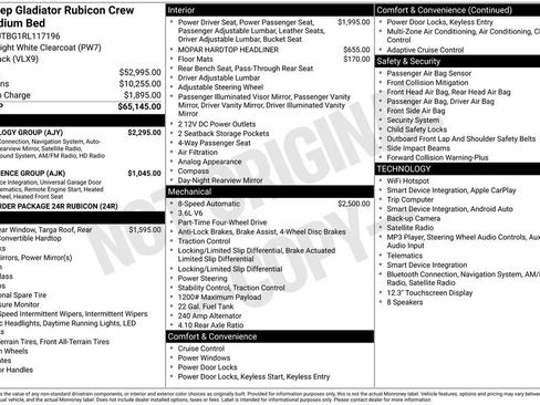 Used 2024 Jeep Gladiator Rubicon w/ Technology Group AWD/4WD image 44