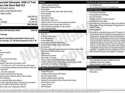 Used 2019 Chevrolet Silverado 1500 LT Trail Boss w/ Bed Protection Package AWD/4WD image 3