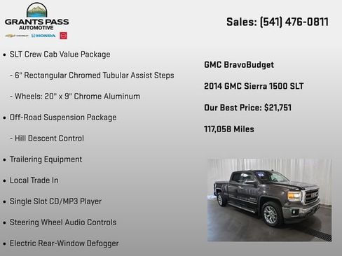 Certified 2014 GMC Sierra 1500 SLT w/ SLT Crew Cab Value Package AWD/4WD image 28