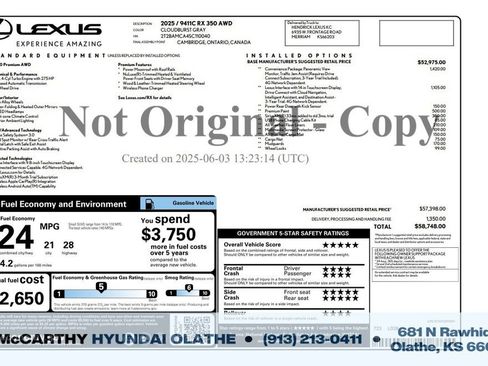 Used 2025 Lexus RX 350 Premium w/ Convenience Package AWD/4WD image 38