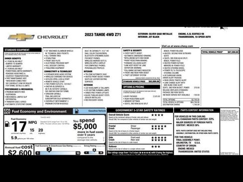 Used 2023 Chevrolet Tahoe Z71 w/ Luxury Package AWD/4WD image 3