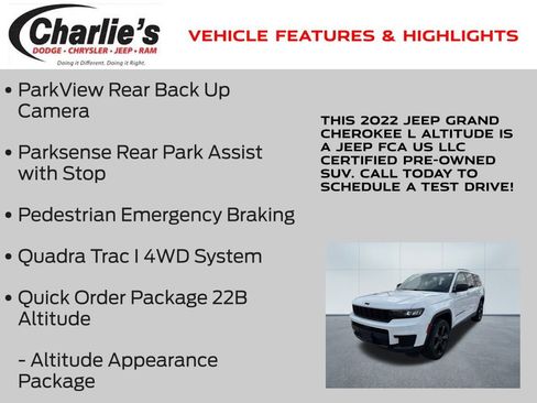 Certified 2022 Jeep Grand Cherokee L Laredo image 13