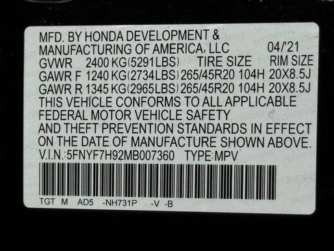 Used 2021 Honda Passport Touring image 31