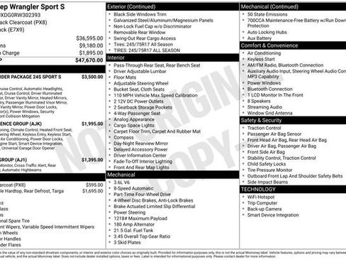 New 2024 Jeep Wrangler Sport S image 16