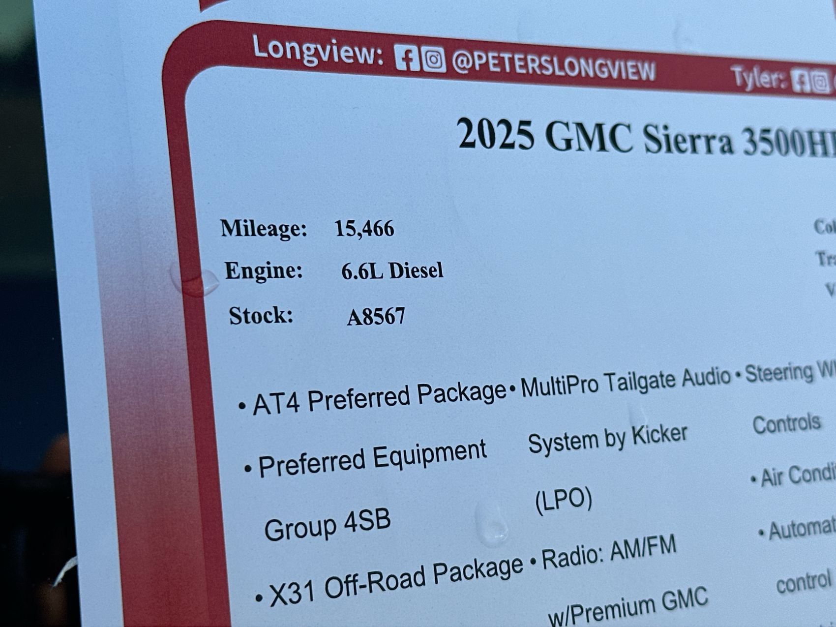 Used 2025 GMC Sierra 3500 AT4 w/ AT4 Preferred Package AWD/4WD image 27