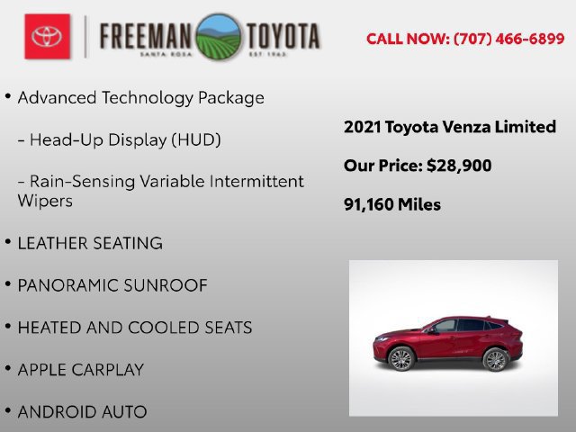 Used 2021 Toyota Venza Limited w/ Advanced Technology Package AWD/4WD image 5