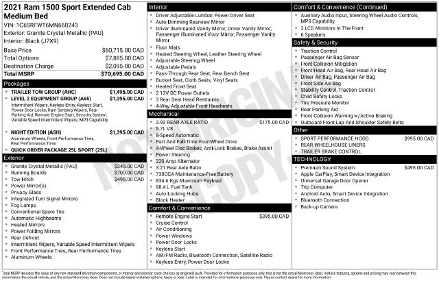 Used 2021 RAM 1500 Sport w/ Trailer Tow Group AWD/4WD image 52