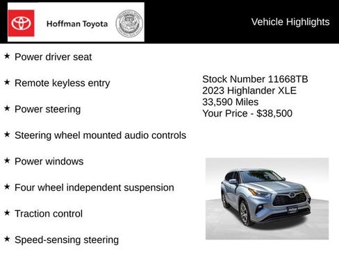 Used 2023 Toyota Highlander XLE AWD/4WD image 10