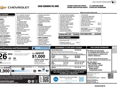 New 2026 Chevrolet Equinox RS w/ Convenience Package III AWD/4WD image 2