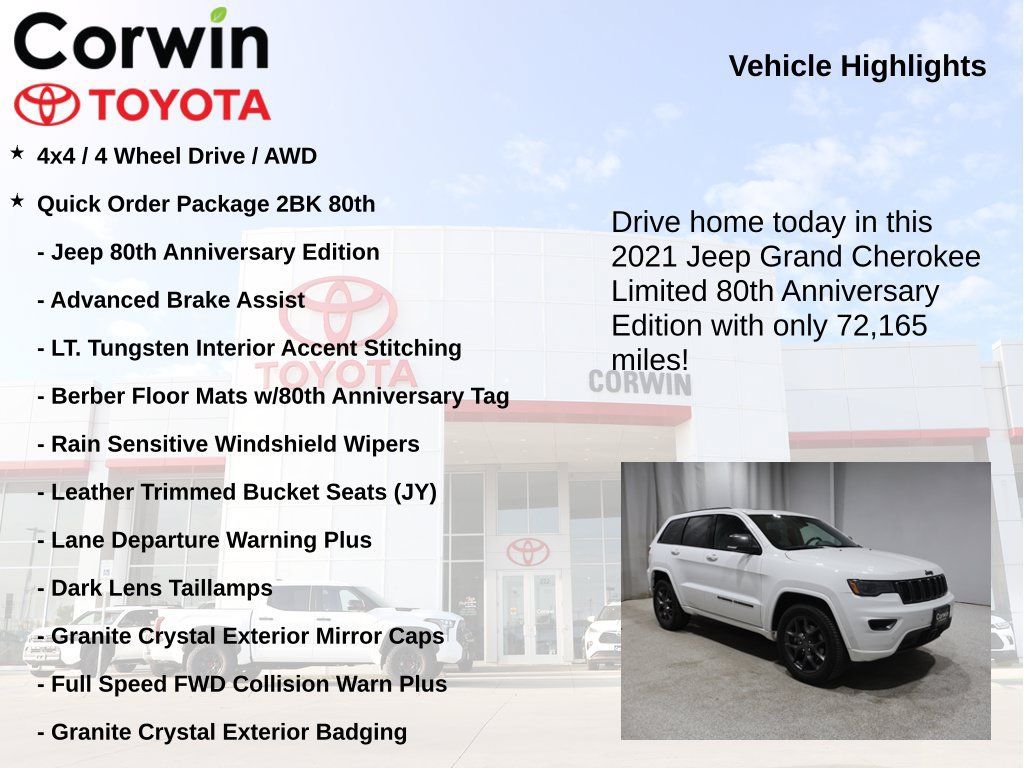 Used 2021 Jeep Grand Cherokee Limited w/ Quick Order Package 28K 80th AWD/4WD image 7