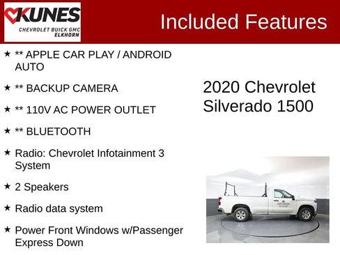 Used 2020 Chevrolet Silverado 1500 W/T w/ WT Fleet Convenience Package RWD image 2
