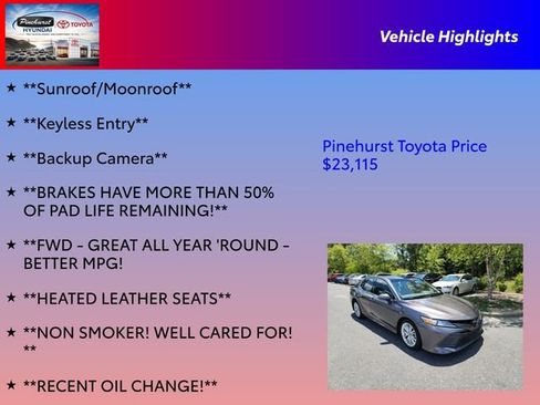 Used 2018 Toyota Camry XLE w/ Driver Assist Package FWD image 31
