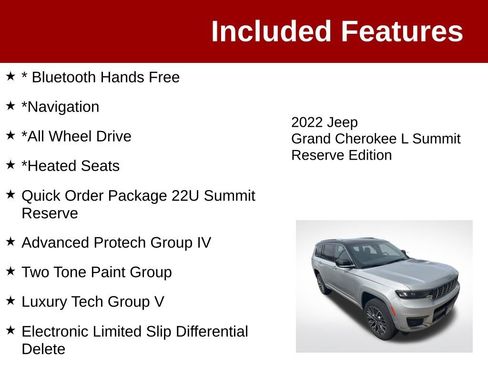 Used 2022 Jeep Grand Cherokee L Summit AWD/4WD image 3