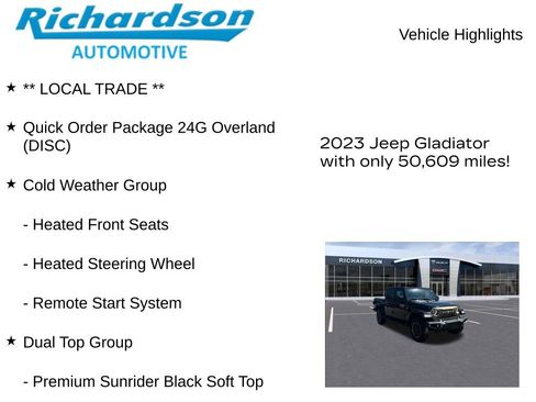 Used 2023 Jeep Gladiator Overland w/ Dual Top Group AWD/4WD image 11