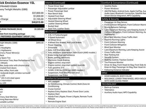 Used 2021 Buick Envision Essence w/ Sport Touring Package AWD/4WD image 7
