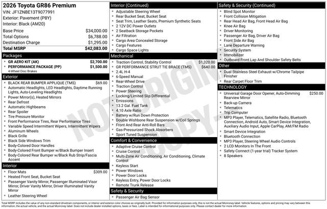 Certified 2026 Toyota GR86 Premium w/ GR Aero Kit RWD image 37