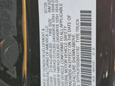 Used 2025 Honda Ridgeline RTL image 19