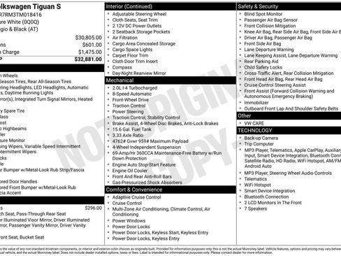 Certified 2026 Volkswagen Tiguan S FWD image 36