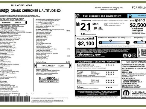 Certified 2023 Jeep Grand Cherokee L Laredo AWD/4WD image 3