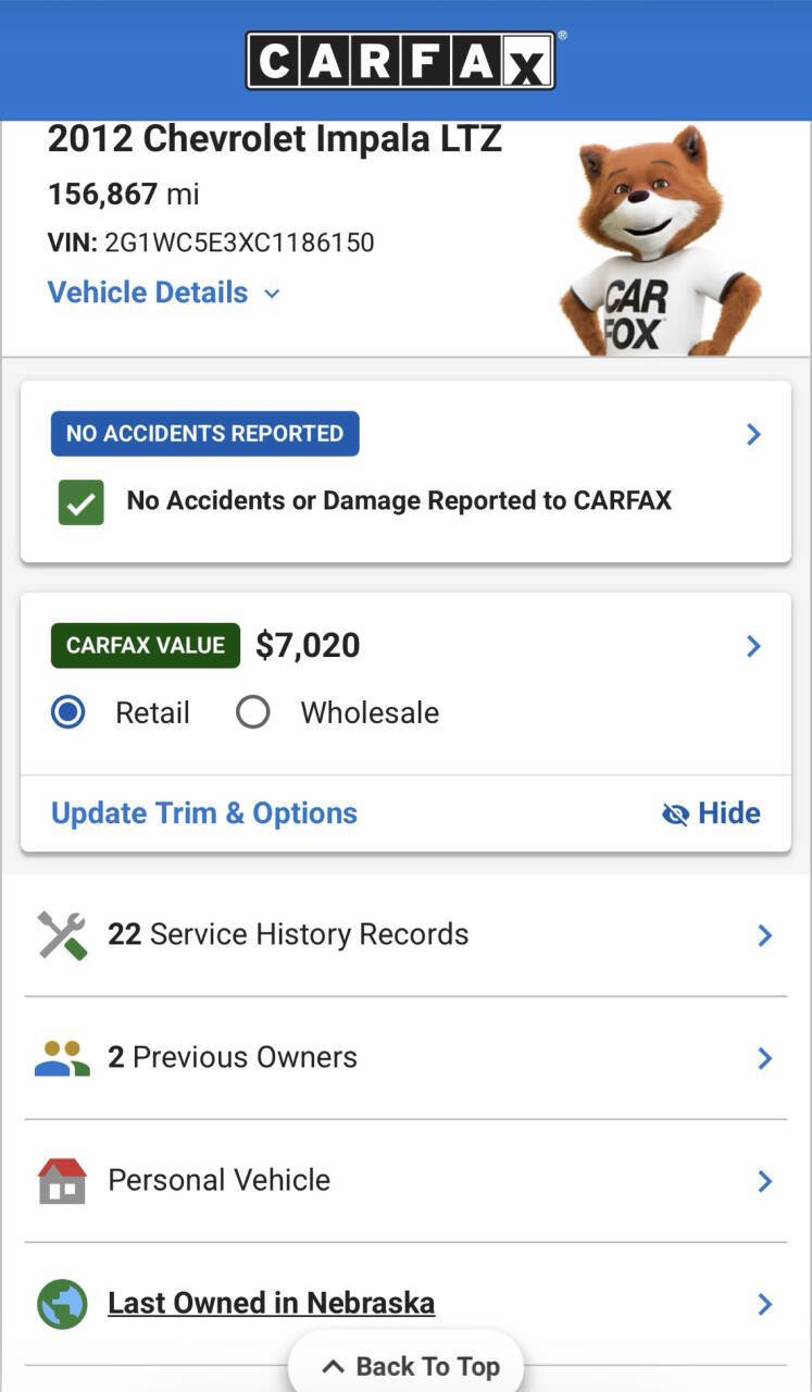 Used 2012 Chevrolet Impala LTZ FWD image 3